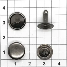 Хольнітен 12 мм односторонній Темний  Нікель, 100 шт