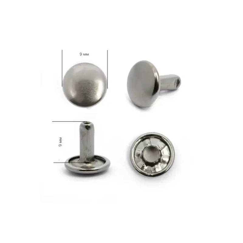 Хольнітен 9 мм двосторонній Темний Нікель, 100 шт