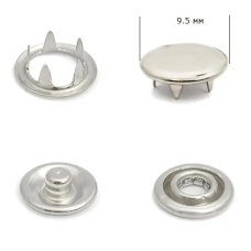 Кнопка BABY 9,5 мм закрита Нікель, 50 шт