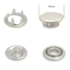 Кнопка BABY трикотажна 10,5 мм закрита Нікель, 50 шт
