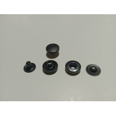 Кнопка Alfa 15 мм з пластиковим верхом 15 мм Чорна, 50 шт