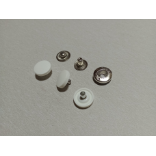 Кнопка Alfa 15 мм з пластиковим верхом 15 мм Біла, 50 шт