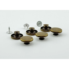 Гудзик для джинсів нержавіючий 17мм таблетка (Антик) 50 шт