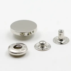 Кнопка гладка таблетка (нержавіюча сталь) 12 мм Нікель 50 шт