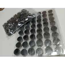 Кнопка гладка таблетка (нержавіюча сталь) 15мм Оксид  50 шт